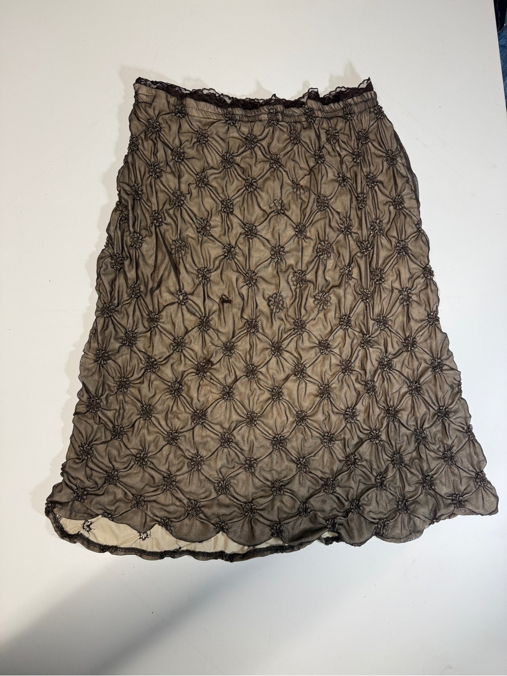 My pretty Angel Smocked Floral A-Line Midi Skirt in Brown